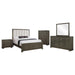 Dark cocoa 5-piece California King bedroom furniture set by CoasterEveryday, including bed frame, dresser, and nightstands.