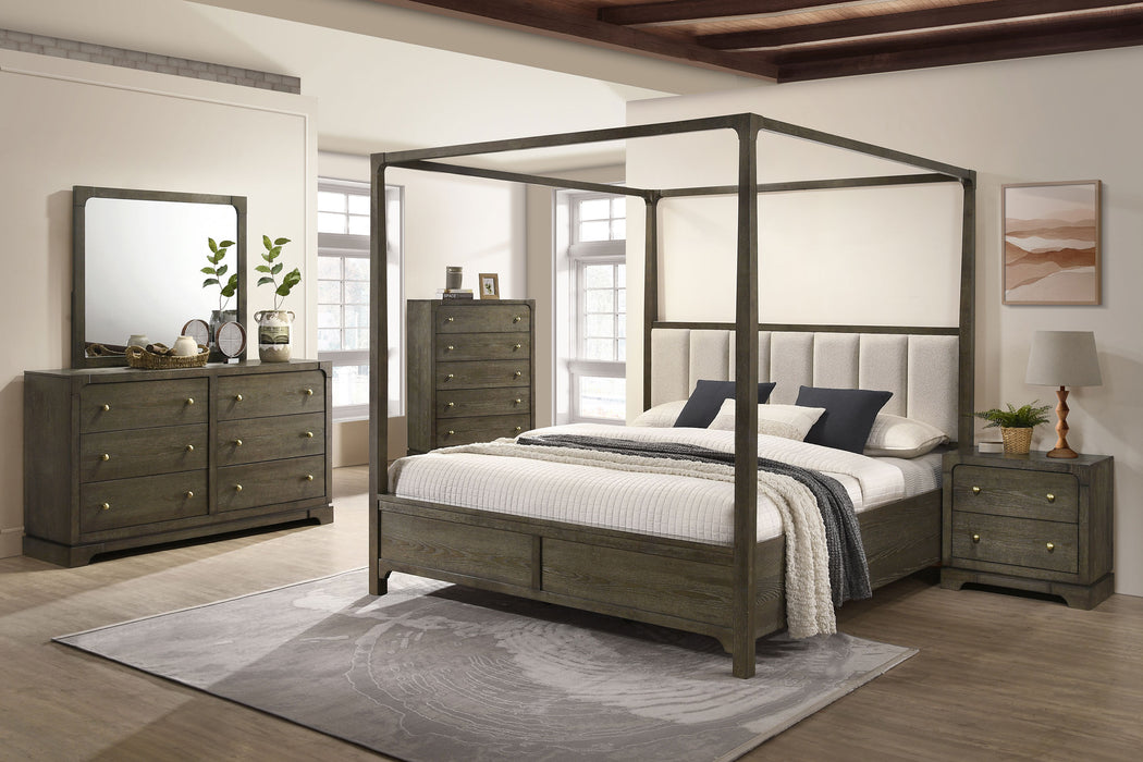 CoasterEveryday Gran Park dark cocoa California King bedroom set with five furniture pieces, including bed frame and storage drawers.