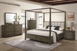 CoasterEveryday Gran Park dark cocoa California King bedroom set with five furniture pieces, including bed frame and storage drawers.