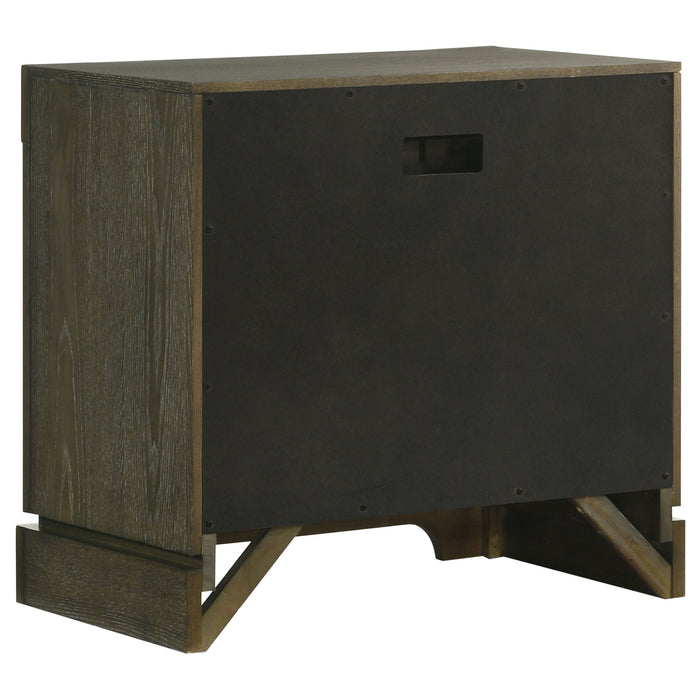 California King bedroom set by CoasterEveryday featuring dark cocoa finish, includes bed frame, nightstands, dresser, and mirror.