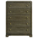 Dark cocoa CoasterEveryday Gran Park 5-drawer bedroom chest of drawers with sleek design and metal handles.