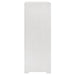 White high gloss Ives 5-drawer bedroom chest of drawers by CoasterEveryday, showcasing sleek modern furniture design.