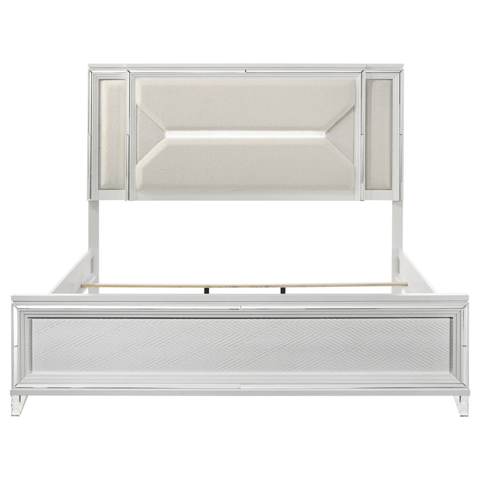 Marmore 64-inch Eastern King Panel Bed LED Headboard White