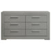 Grey high gloss Ives 6-drawer dresser cabinet by CoasterEveryday, showcasing sleek modern furniture with ample storage.