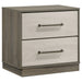 Grey oak Fenwick 5-piece California King bedroom furniture set by CoasterEveryday, includes bed frame, nightstands, and storage pieces.