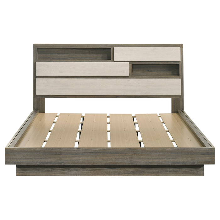 Fenwick California King Bed Bookcase Headboard Grey Oak