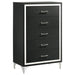 Lucia 5-piece Eastern King bedroom furniture set by CoasterEveryday featuring a grey and black design with a bed, nightstands, and dresser