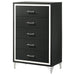 CoasterEveryday Lucia black 5-drawer bedroom chest of drawers with sleek modern design and sturdy wooden construction.