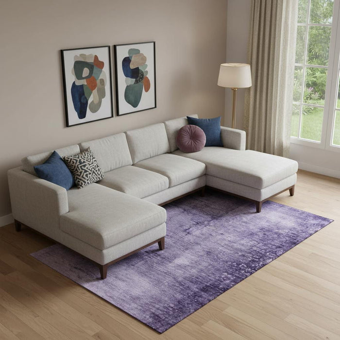 10' X 14' Abstract Washable Area Rug With UV Protection (706885) - Purple / Lavender