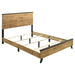 Natural pine queen bedroom set by CoasterEveryday, includes bed frame, nightstands, dresser, and mirror in a stylish furniture design.