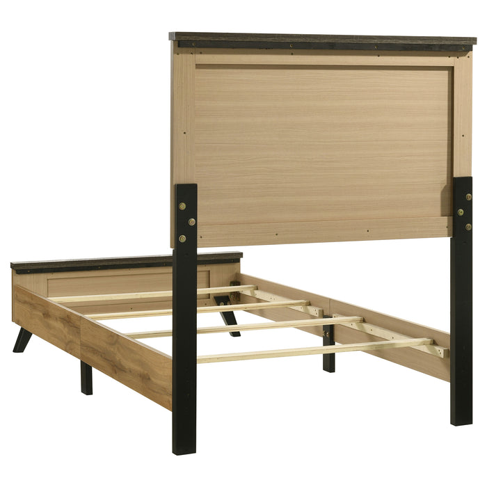 Natural pine twin bedroom furniture set with a bed, dresser, and nightstand from the Kaywood 5-piece CoasterEveryday collection.