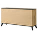 Natural pine Kaywood 6-drawer dresser cabinet by CoasterEveryday, showcasing its wood grain and spacious storage drawers.