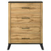 Natural pine Kaywood 4-drawer bedroom chest of drawers by CoasterEveryday, featuring a sturdy wooden furniture design.