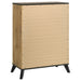 Natural pine Kaywood 4-drawer bedroom chest of drawers by CoasterEveryday showing wood grain and sleek drawer handles.
