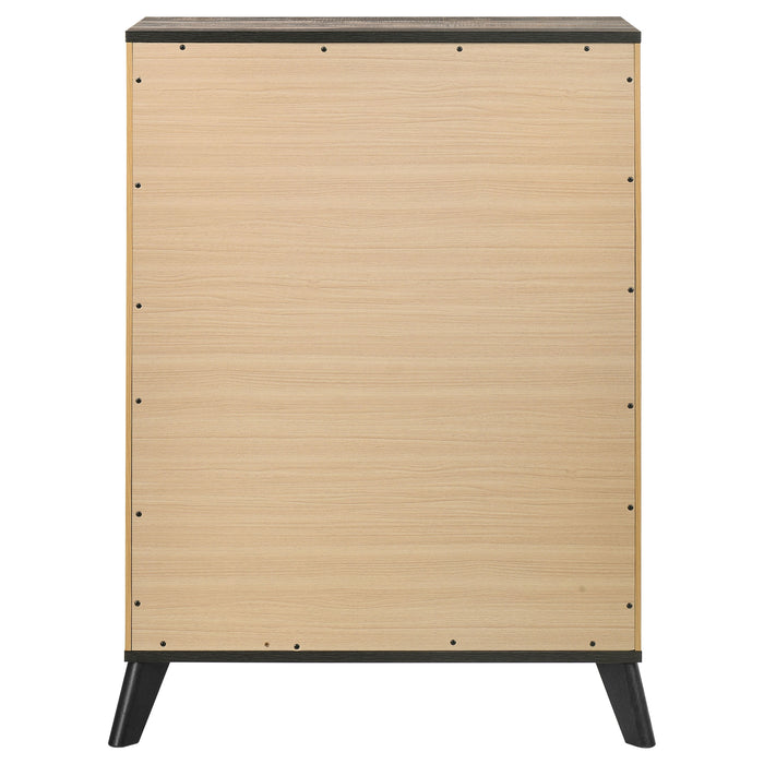 Natural pine 4-drawer bedroom chest of drawers by CoasterEveryday showing wood grain and modern furniture design