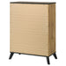 Natural pine Kaywood 4-drawer bedroom chest of drawers by CoasterEveryday showing wood grain and classic furniture design