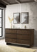 Warm brown Glenwood 6-drawer dresser by CoasterEveryday, showcasing sleek wood finish and ample storage space.