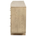 Beige oak Kailani 9-drawer dresser cabinet by CoasterEveryday, featuring sleek drawers and modern furniture design.