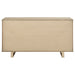 Beige oak Kailani 9-drawer dresser cabinet by CoasterEveryday, showcasing a spacious storage solution with sleek drawer handles.