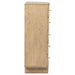 CoasterEveryday Kailani beige oak 5-drawer bedroom chest of drawers with sleek modern design and wooden finish.