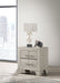 Rustic cream CoasterEveryday Trenton 2-drawer nightstand with wooden finish and metal handles, perfect for bedside storage.