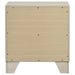 Rustic cream Trenton 2-drawer nightstand by CoasterEveryday, featuring a classic bedside table with wood grain finish and sturdy drawers.