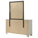 Rustic cream Trenton 6-drawer bedroom dresser with attached mirror, made by CoasterEveryday, showcasing wood grain and elegant design.