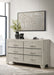 Rustic cream CoasterEveryday Trenton 6-drawer bedroom dresser with wooden knobs, showcasing its spacious storage and classic design.
