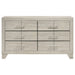Rustic cream Trenton 6-drawer bedroom dresser by CoasterEveryday showing wooden handles and sturdy wood construction.