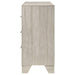 Rustic cream CoasterEveryday Trenton 6-drawer bedroom dresser with wooden handles and a sturdy wooden frame.