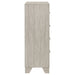 Rustic cream Trenton 4-drawer bedroom chest of drawers by CoasterEveryday, showcasing its wooden finish and sturdy structure.