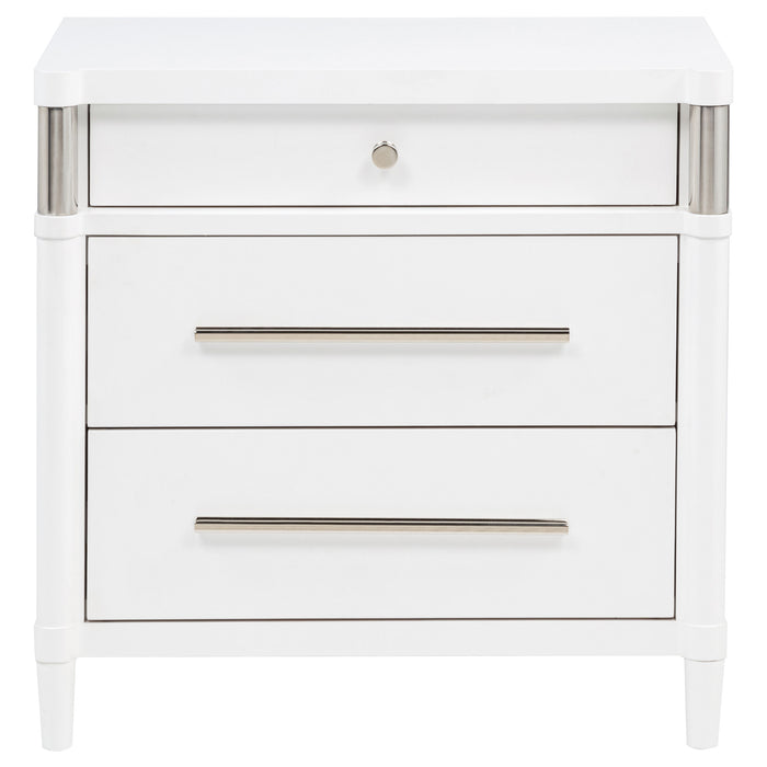 Gracemont 3-drawer Bedroom Nightstand Bedside Table White