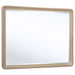 Ladera dresser mirror with light, made of light elm wood, showcasing a sleek, modern furniture design.