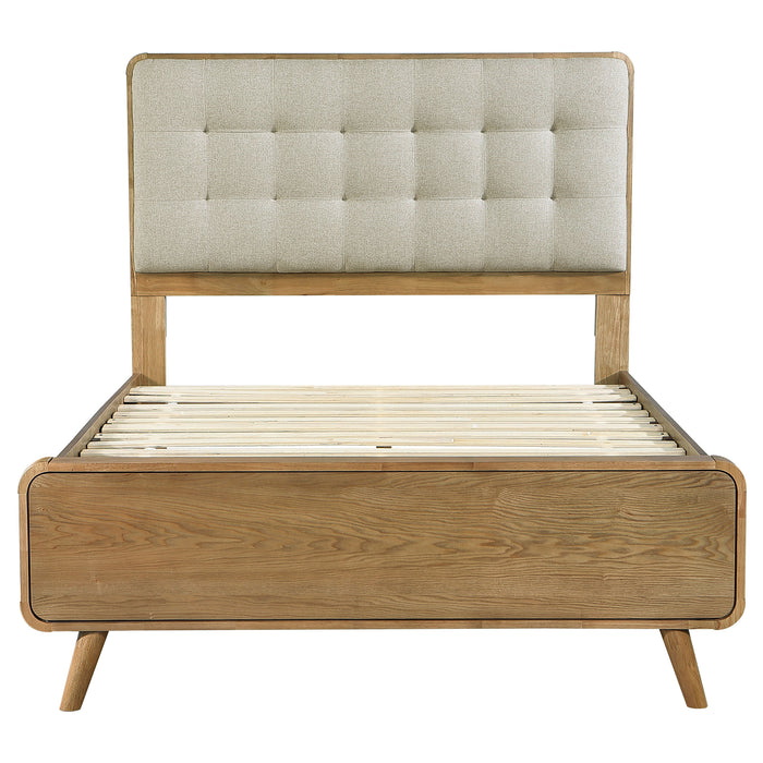 Robyn Wood Full Platform Bed in Light Ash finish with clean lines and sturdy wooden frame, modern furniture for bedroom decor