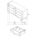Robyn 4-piece California King bedroom set by CoasterEveryday with light ash-finished furniture, including bed, dresser, and nightstands.