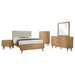 Robyn 5-piece California King bedroom set by CoasterEveryday featuring light ash finish with bed frame, dresser, mirror, and nightstands.