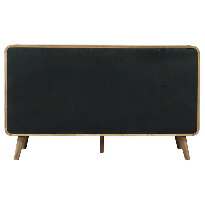 CoasterEveryday Robyn 6-drawer bedroom dresser in light ash wood with sleek handles and modern design.