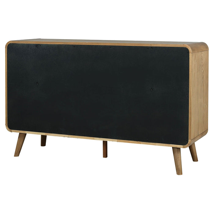 Robyn 6-drawer bedroom dresser in light ash wood, modern furniture with sleek design and metal handles from CoasterEveryday.
