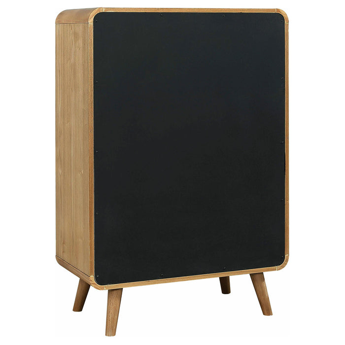 Light ash Robyn 5-drawer bedroom chest of drawers by CoasterEveryday, showing sleek wooden furniture with five spacious drawers.
