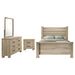 Oakglen 4-piece California King bedroom furniture set by CoasterEveryday, weathered oak finish with bed frame, nightstands, and dresser.