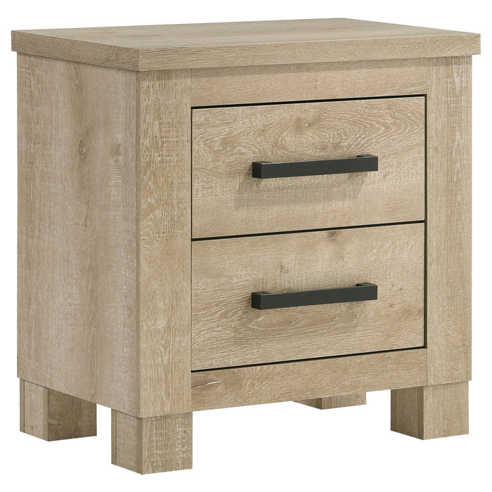 Oakglen 4-piece California King bedroom set by CoasterEveryday featuring weathered oak finish and matching furniture pieces.