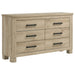 Oakglen 5-piece California King bedroom set by CoasterEveryday with weathered oak finish, includes bed frame, dresser, and nightstands.