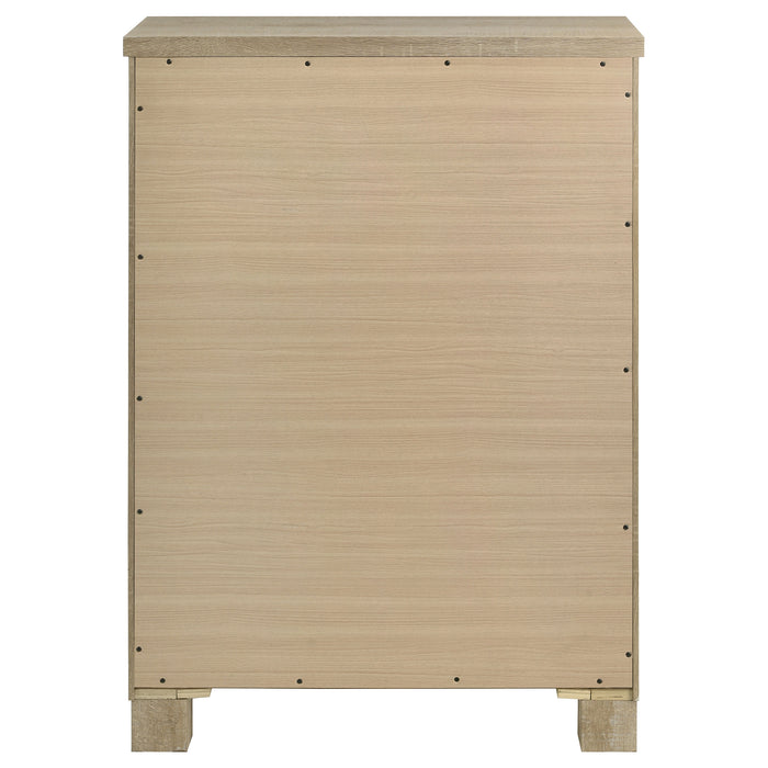 Weathered oak bedroom chest of drawers with five drawers, wooden furniture by CoasterEveryday.