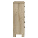 Weathered oak Oakglen 5-drawer bedroom chest of drawers by CoasterEveryday, showcasing a rustic furniture piece with metal handles.