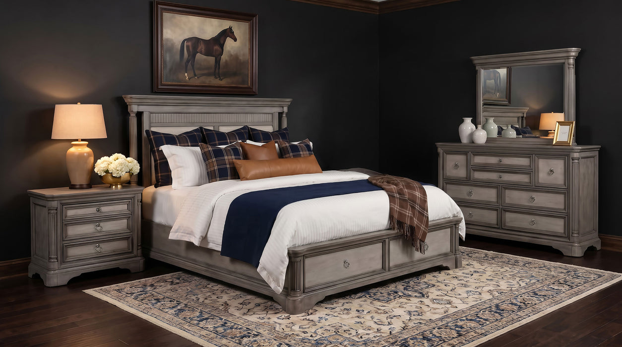 Cresswell 4-piece Eastern King Storage Bedroom Set Weathered Taupe