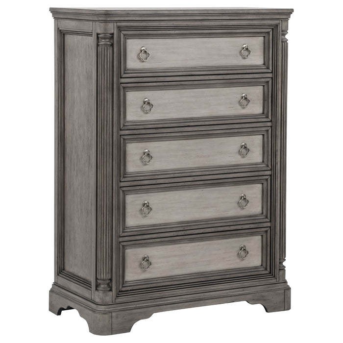 Cresswell 5-piece California King Storage Bedroom Set Weathered Taupe
