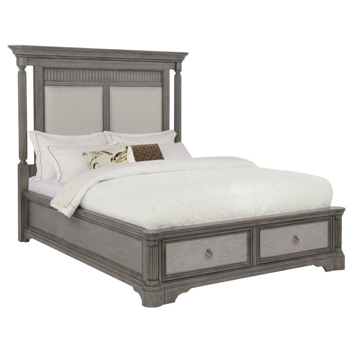 Cresswell California King Storage Platform Bed Weathered Taupe