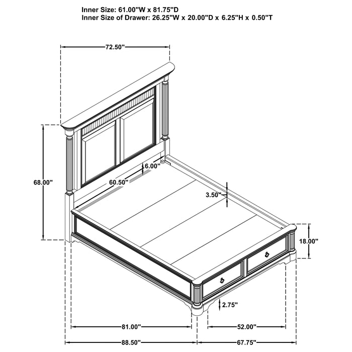 Cresswell Queen Upholstered Storage Platform Bed Weathered Taupe