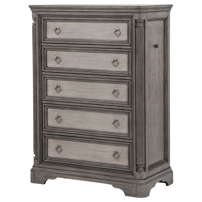 Cresswell 5-piece Eastern King Bedroom Set Weathered Taupe