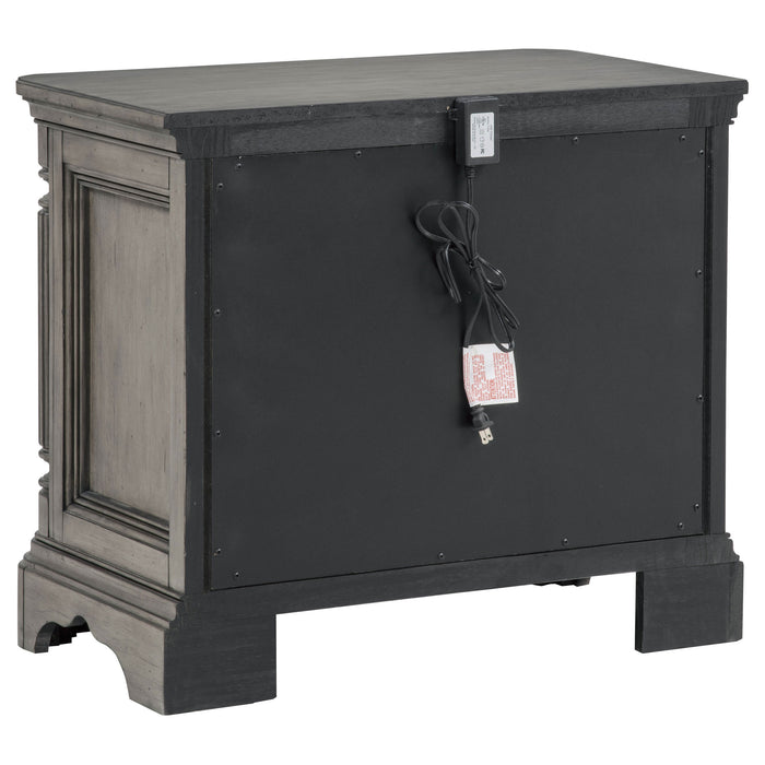 Cresswell 3-drawer Nightstand Bedside Table Weathered Taupe